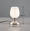 Immagine di Abatjour Moderna Nichel Vetro Bianco Touch Cup II Trio Lighting