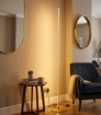 Immagine di Piantana Design Slim 180 cm Ebony Oro Led Dimmer 3000k Gea Luce