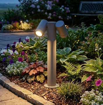 Immagine di Paletto Basso Per Esterni 45cm Luci Orientabili Led GU10 Antracite IP65 Gea Led