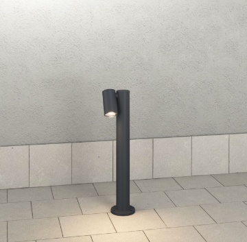 Immagine di Paletto Giardino con Faretto Orientabile Antracite 50 cm IP65 Oslo Top Light