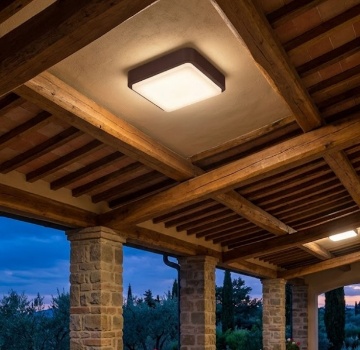 Immagine di Plafoniera Squadrata da Esterno Irvine 37cm Gx53 Top Light IP54