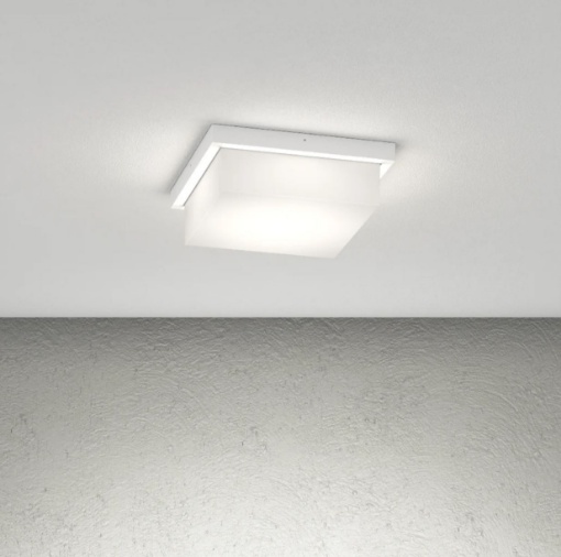 Immagine di Plafoniera Esterna Bianca Quadrata gx53 Miami Top Light IP54