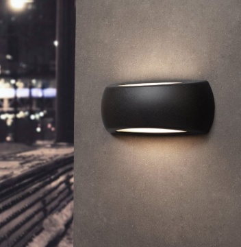 Immagine di Applique Curva da Esterno Nero Anti Corrosione Top Light Alassio IP66
