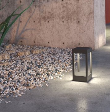 Immagine di Paletto da Giardino Grigio 30cm Led 10w 3000k Monaco Top Light IP54