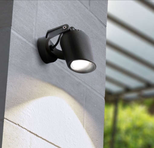 Immagine di Faretto da Terra Parete Esterna Orientabile Nero IP66 Roma Top Light GU10 CCT Inclusa