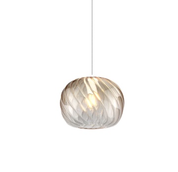 Immagine di Sospensione Vetro Ambra Rigato Delta Top Light