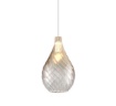 Immagine di Lampada a Sospensione Goccia Vetro Ambra Rigato Top Light Kappa