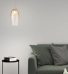 Immagine di Lampada a Sospensione Sigma Vetro Ambrato Rigato Top Light