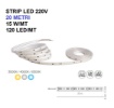 Immagine di Strip Led 220V Da Esterno 20 Metri 15w/m 120Led/m IP65 Intec Light