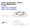 Immagine di Strip Led 24V 6mm Per Esterno IP65 Bobina 5mt 10w/mt Dimmerabile Gea