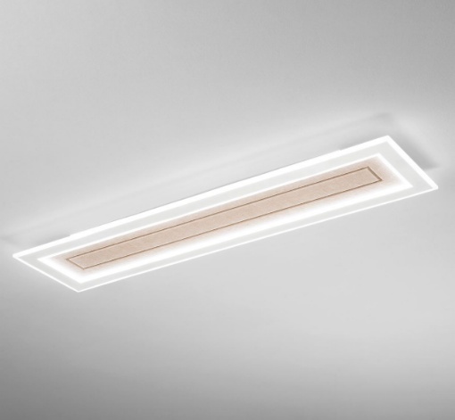 Immagine di Plafoniera Rettangolare Fonoassorbente Led CCT 40w Aux Beige Intec