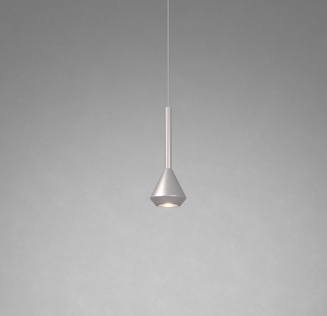 Immagine di Lampada A Sospensione Cono Alluminio Grigio GU10 Aygo Top Light