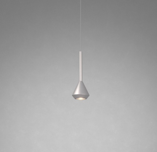 Immagine di Lampada A Sospensione Cono Alluminio Grigio GU10 Aygo Top Light