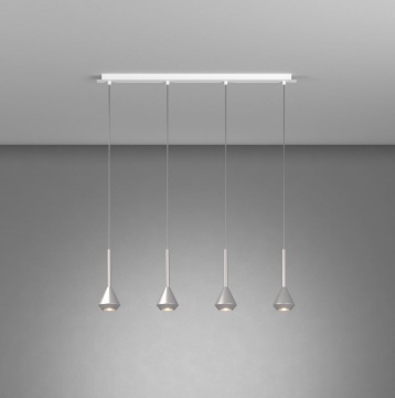 Immagine di Lampadario Top Light Aygo Pendenti Cono Grigio Alluminio GU10 Per Tavolo