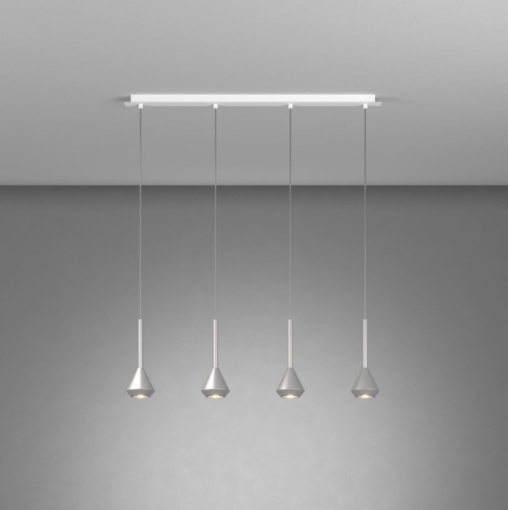 Immagine di Lampadario Top Light Aygo Pendenti Cono Grigio Alluminio GU10 Per Tavolo