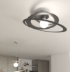 Immagine di Plafoniera Design Cerchi Metallici Moderna Bungee Top Light
