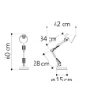 Immagine di Lampada Orientabile da Ufficio Scrivania Architetto con Base Morsetto Fan Europe