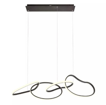 Immagine di Lampadario Nero 4 Anelli Sospesi Led CCT 90w Dimmerabile Redo Bias