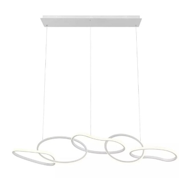 Immagine di Lampadario Luminoso Anelli Bianchi Led 120w CCT Dimmer Bias Redo