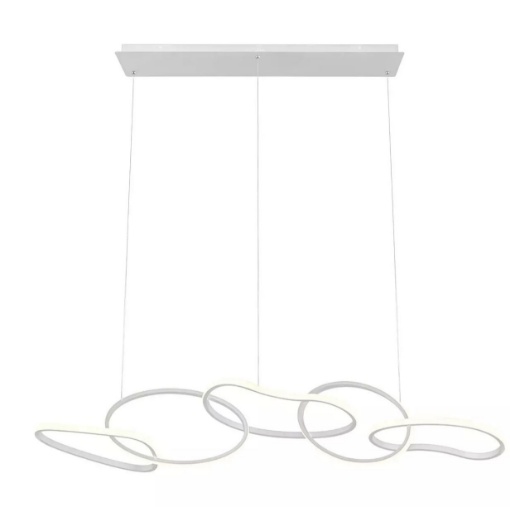 Immagine di Lampadario Luminoso Anelli Bianchi Led 120w CCT Dimmer Bias Redo
