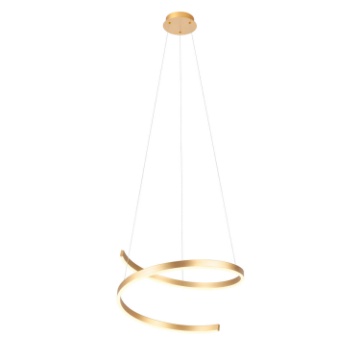 Immagine di Lampadario Spirale Oro Bronzo Led Dimmer 38w CCT Redo Scroll