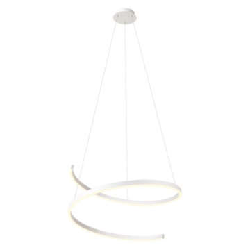 Immagine di Lampadario Bianco Design Spirale Scroll Led CCT 46w Dimmerabile Redo