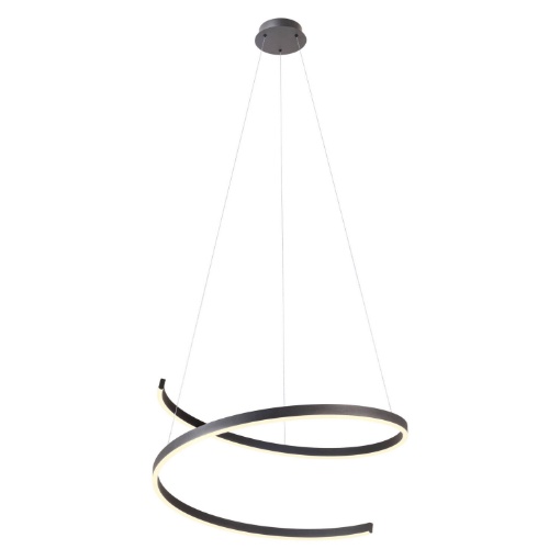 Immagine di Lampadario Per Soggiorno Nero Spirale Led 46w Dimmerabile CCT Scroll Redo