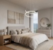 Immagine di Sospensione Curva Bianca Scroll Led Dimmer 38w CCT Redo