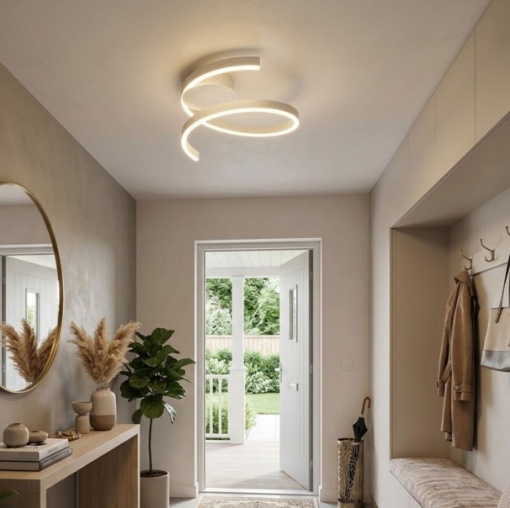 Immagine di Plafoniera Moderna Scroll Bianca Led 27w CCT Dimmerabile Redo