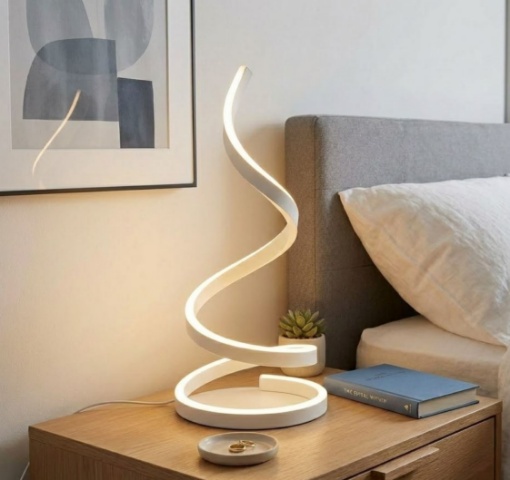 Immagine di Lampada Led da Tavolo 46 cm Scroll Spirale Touch Dimmer Redo